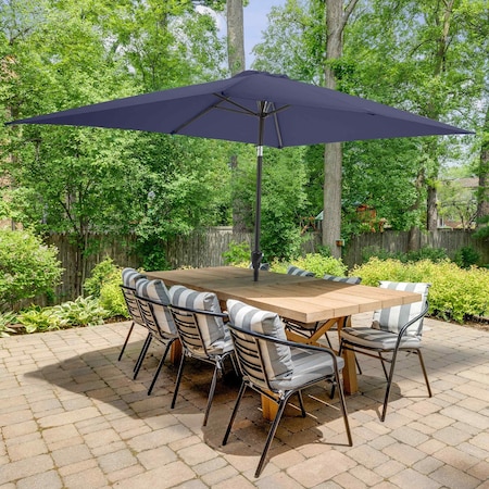 Pure Garden 10 Rectangular Patio Umbrella, Navy 50-LG1276